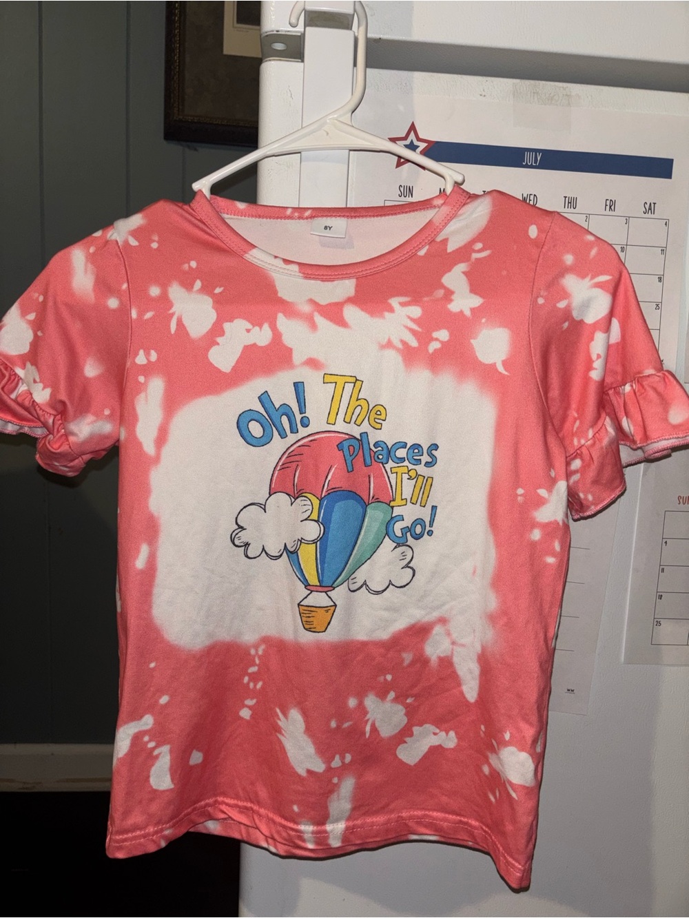 SHEIN Coral Tie-Dye Hot Air Balloon Graphic Tee
